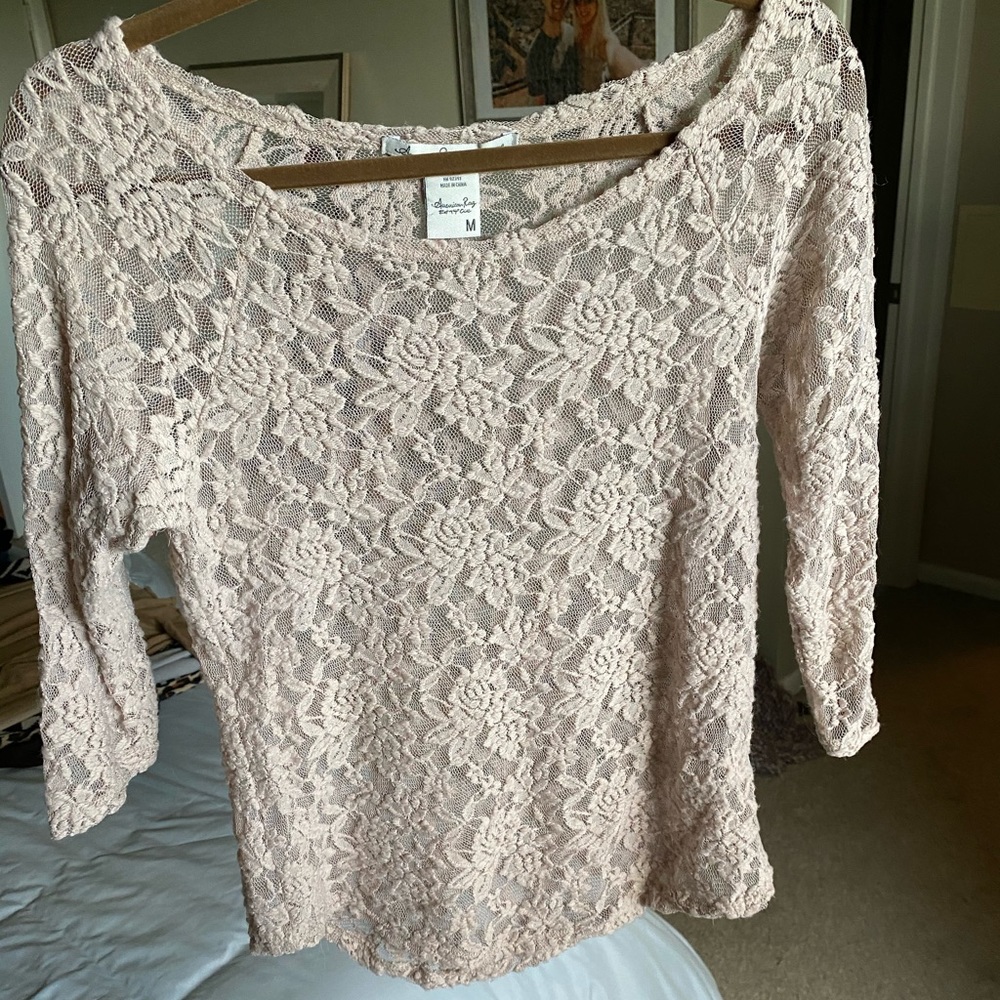 3/4 sleeve lace top